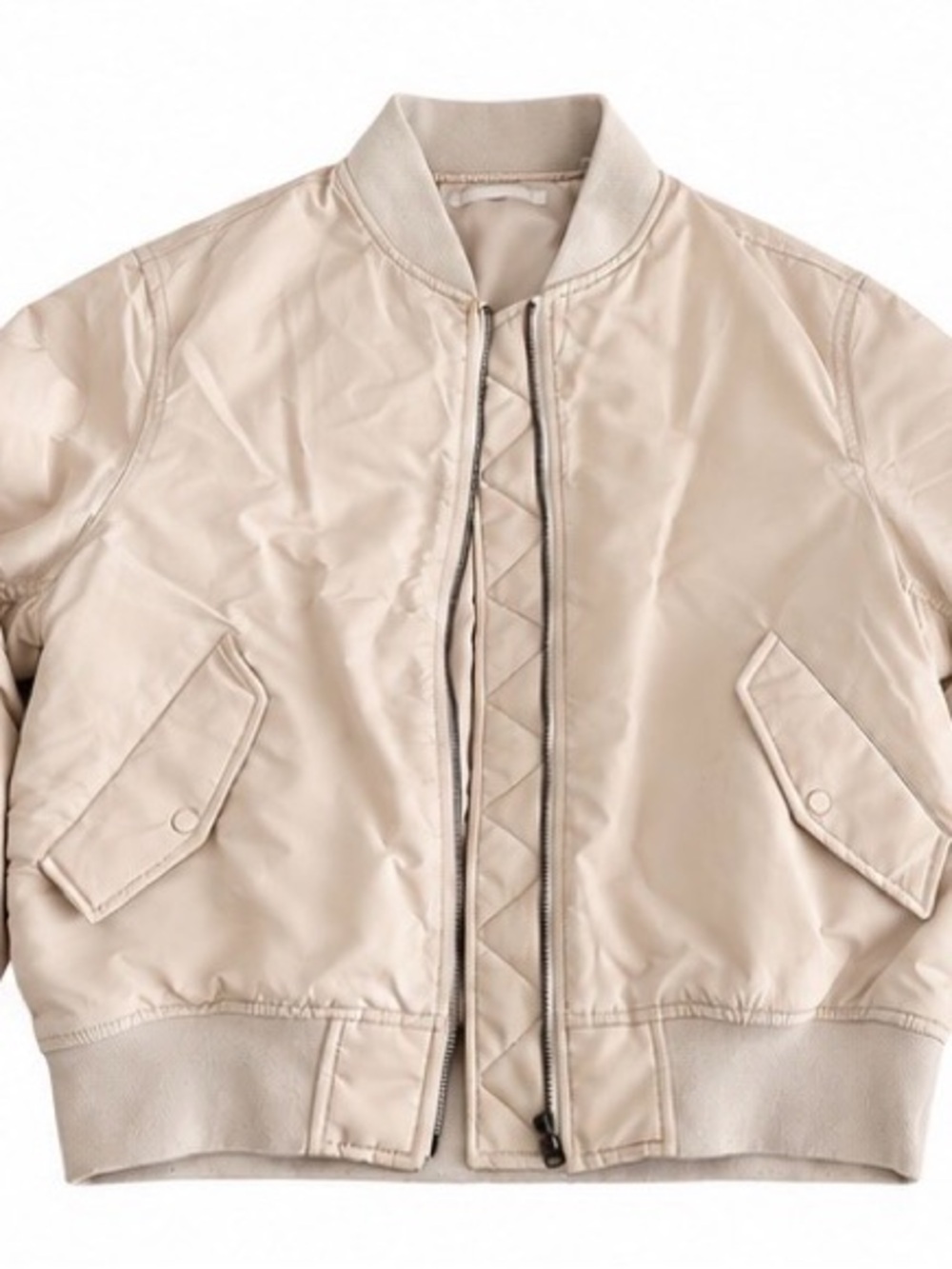 Uniqlo Women's Beige Quilted Bomber Jacket